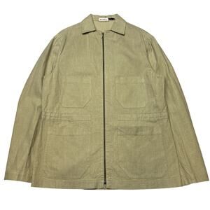 Menichetti Michelangelo Jacket Men's 56 XL Chore Utility Workwear Khaki Zip